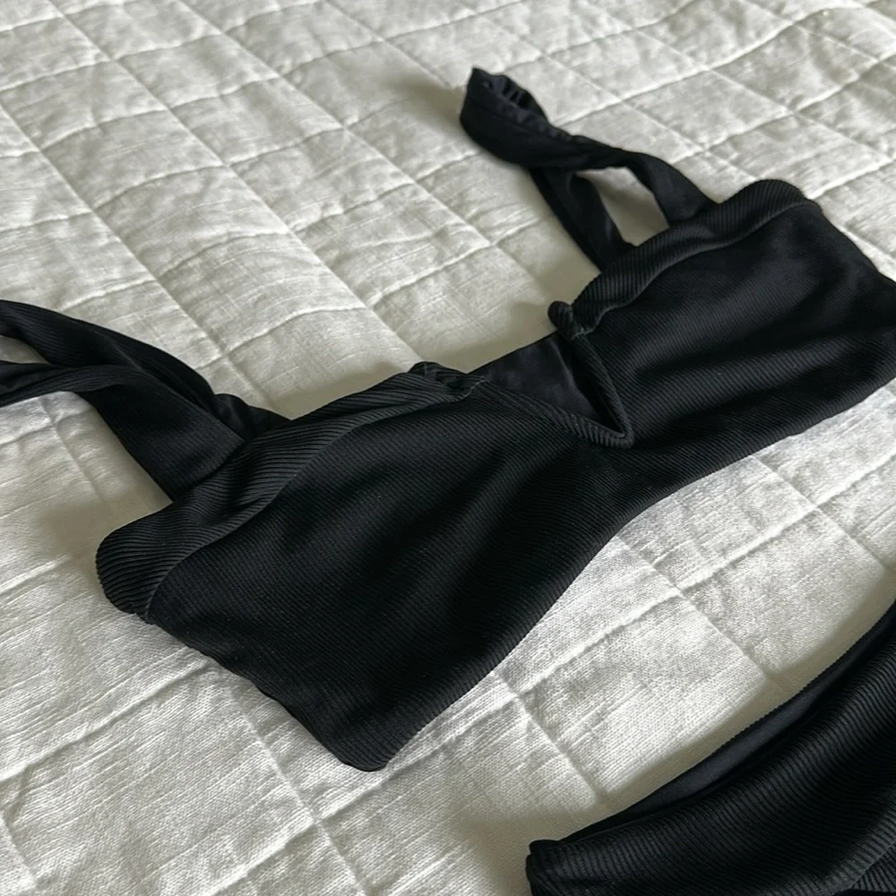 L*Space Elegant Black Bikini Top (Top Only) - Picture 2 of 2